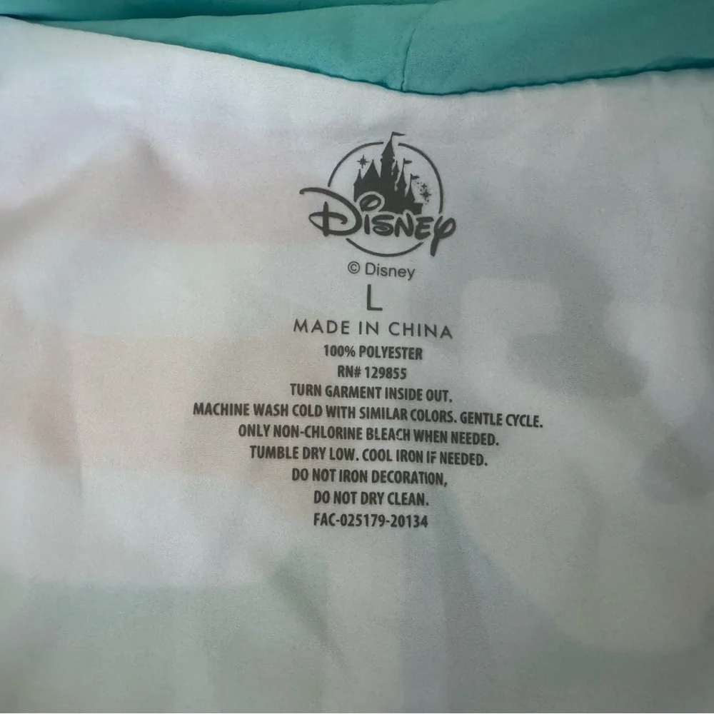 Disney Girl's Hooded Windbreaker Jacket Size L Full Zip Pockets Mickey Mouse